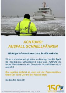 Bild 0 von Inselexpress-Schnellfähren der Norden-Frisia fallen am Montag aus