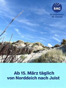 Bild 0 von Scandinavian Air Charter AS Juist (SAC) startet wieder nach Norddeich