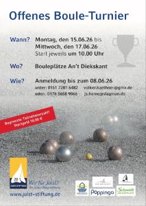 Bild 0 von Auch in diesem Jahr gibt es wieder das Boule-Turnier der Juist-Stiftung