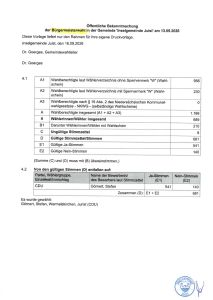 Bild 0 von Bekanntmachung der Ergebnisse der Bürgermeister- und Gemeinderatswahlen 2026
